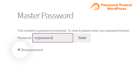 Password Protect WordPress Lite: Show Password