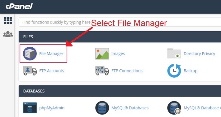 select File Manager in cPanel
