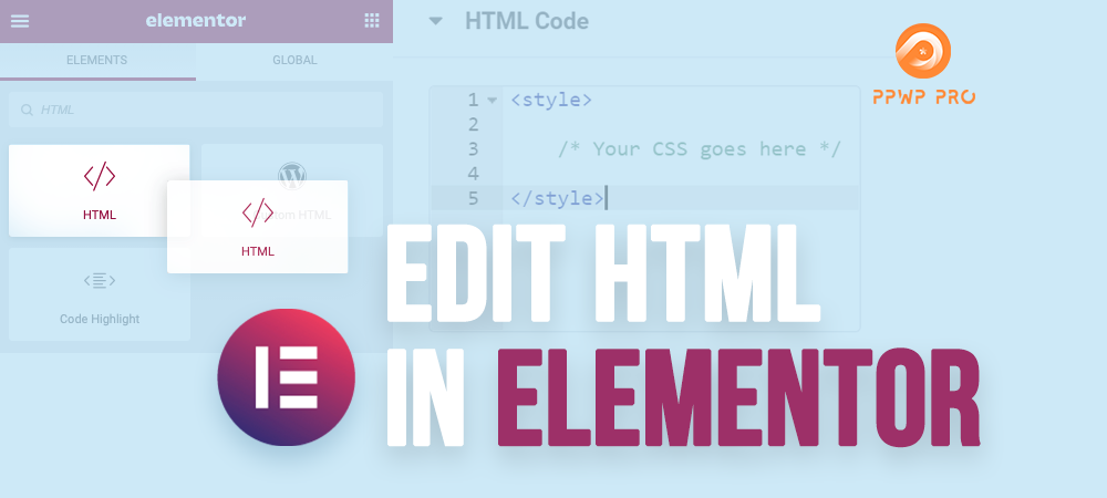 edit html in elementor