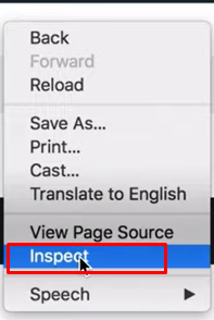 hit right-click and choose Inspect