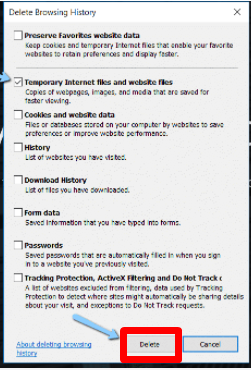 temporary internet files website files