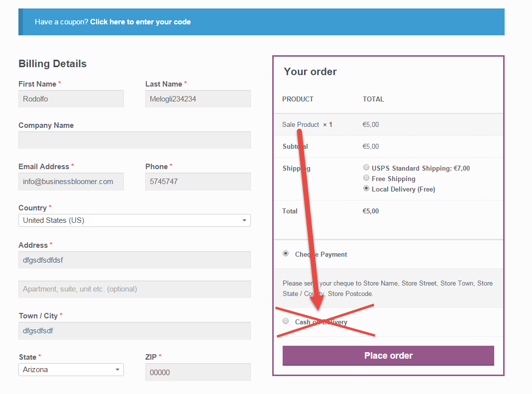 restrict WooCommerce payment methods on product types