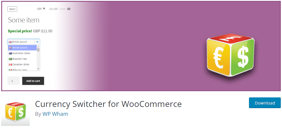 Currency Switcher for WooCommerce by wpwham