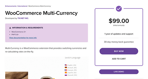 woocommerce multi-currency