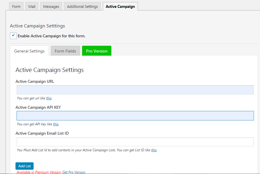 PPWP Pro: Integrate Contact Form 7 with ActiveCampaign to create an email list in WordPress