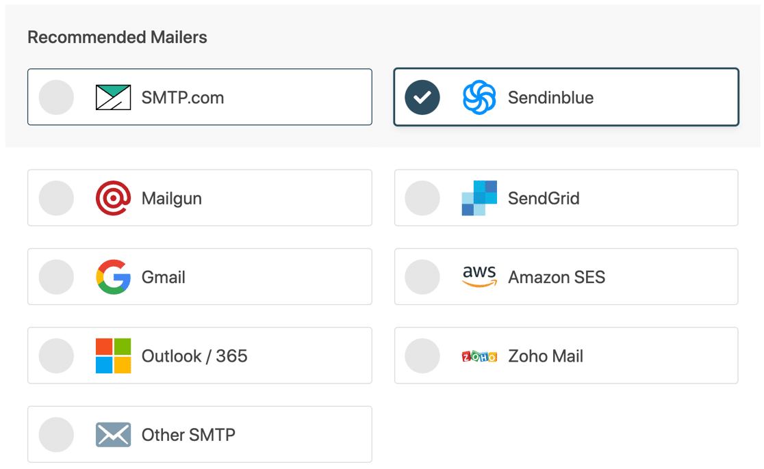 smtp recommended mailers