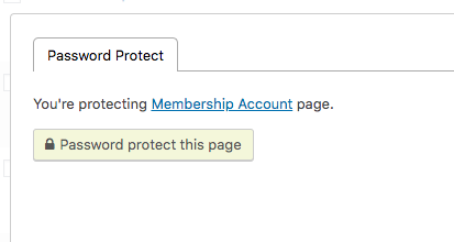 password protect membership account