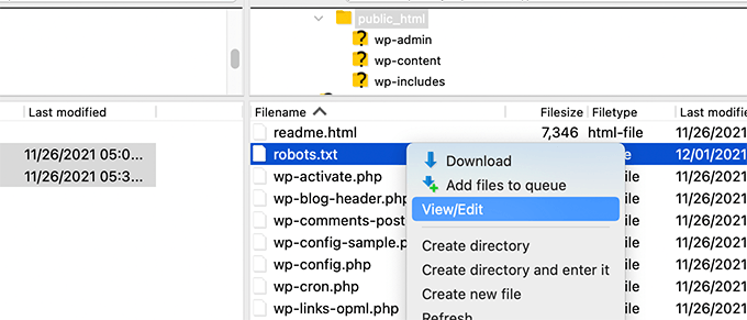 edit robots.txt wordpress