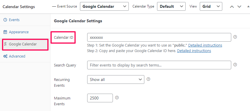 PPWP Pro: Add Google Calendar to WordPress site